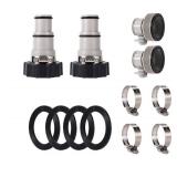 4pcs Pool Hose Adapter Kit with Clamp Washer, Type A & B Conversion Connector (1.5" to 1.25") for Intex Threaded Connection Filter Pumps Hoses, Above Ground Pool Replacement Accessories Part