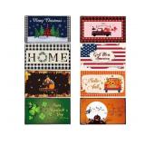 Timgle 8 Pcs Seasonal Door Mat 29 x 17 Inch Interchangeable Holiday Front Doormat Larger Seasonal Welcome Floor Entrance Door Mat for Indoor Outdoor Decoration Seasonal Doormat for All Seasons