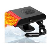 12V-150W 2 in 1 Portable Car Heater,Fast Heating Defrost Defogger Demister Heat Cooling Fan Auto Dryer Windshield Defroster