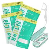 220 Count Twin-Line Dental Flossers Picks with 1 Box 8 Count Portable Tooth Floss Picks Holder, Total 228 Count,2 Lines of Strong Floss,Double Clean for Food Debris