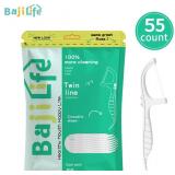 220 Count Twin-Line Dental Flossers Picks with 1 Box 8 Count Portable Tooth Floss Picks Holder, Total 228 Count,2 Lines of Strong Floss,Double Clean for Food Debris