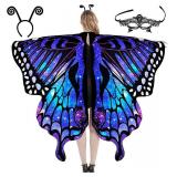 Butterfly Wings for Women, Halloween Butterfly Wing Cape for Adults, Halloween Costume Woman Fairy Cape Cloak