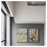 JXBYJP Spring of Flowering Almond in a Glass Gladioli Asters with Vase by Vincent Van Gogh Painting Canvas Print Wall Art Artwork Home Office Bathroom Wall Decor Frame 12x16inch