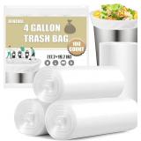 Small Trash Bags 4 Gallon - 100 Count 4 Gallon Trash Bag, Small Garbage Bags for Office Bedroom Bathroom Trash Bags, White 4 Gal Small Trash Can Liners