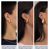 Ava Riley Chunky Gold Earrings, Small Gold Teardrop Earrings for Women, Chunky Silver Ear Studs Tear Drop S925 Sterling Silver Jewelry