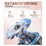 Hair Dryer, 140, 000 RPM High Speed Blow Dryer for Fast Drying, Negative Ionic Hair Dryers for Women, Thermo Control Lightweight Hairdryer for Home and Travel Black