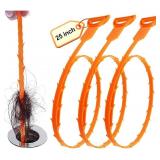 Forlivese 3 Pack 25 Inch Drain Snake,Drain Clog Remover,Sink Snake for Sewer Kitchen Sink Bathroom Tub Toilet Clogged Drains Relief Cleaning Tool