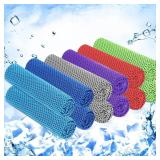 Hosuly 12 Pieces Cooling Towels for Hot Weather Soft Breathable Cold Towel Yoga Towels for Sweat, Sports, Workout, Fitness, Gym, Running, Travel Camping, 12 x 40 Inch (Assorted Colors)