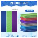 Hosuly 12 Pieces Cooling Towels for Hot Weather Soft Breathable Cold Towel Yoga Towels for Sweat, Sports, Workout, Fitness, Gym, Running, Travel Camping, 12 x 40 Inch (Assorted Colors)