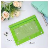 3 Ring Binder Pencil Pouches, Pencil Pouch for 3 Ring Binder, Zippered Clear Window Pencil Case for Binder with Rivet Enforced Hole 3 Ring, 5 Packs