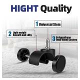Sytopia Office Chair Wheels, Universal Standard Stem 7/16 inch x 7/8 inch, 2" Upgraded Quiet Caster Wheels Safe for All Floors Include Hardwood & Carpet, Not for 1KEA, Easy to Install, Set of 5