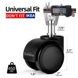 Sytopia Office Chair Wheels, Universal Standard Stem 7/16 inch x 7/8 inch, 2" Upgraded Quiet Caster Wheels Safe for All Floors Include Hardwood & Carpet, Not for 1KEA, Easy to Install, Set of 5