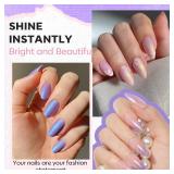 modelones Nail Polish Set, 6 Colors Charm Pink Blue Gold Purple Green Shimmer & Holographic Quick Dry Non Toxic Nail Polish Kit Salon Home DIY Manicure Kit Gift For Women Girl