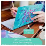 Journal Notebook Set of 3 Cute Notebooks for Women Small A5 Size Recycled Paper 1 x Lined Note book 1 x Dotted 1 x Blank Soft Cover for Work or Travel 8.2 x 5.8 60pg each (Fun Bright)