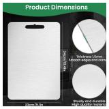 Titanium Cutting Board for Kitchen Stainless Steel Food Grade Cutting Board Easy to Clean, Durable & Food-Grade, 1-Pack Chopping Board 13.5 * 9 * 0.59in)