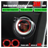 Tape | Car Joystick Push Start Button Cover, Metal Push to Start Accessories, Starter Engine Stop Button Cover, Cool Car Accessories Interior Decor Push to Rocker, Red.