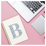 Blue Cute Initial Notebook Journal Diary Libretas Escolares B, Preppy Cute Aesthetic Personalized Notebook Gifts for Women Teen Girls Kids,Preppy Blue Aesthetic School Supplies for Girls 5.5x8.3