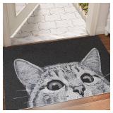MR FANTASY Cat Door Welcome Mat - Outdoor Entrance, Durable Doormat for Indoors & Outdoors, High Traffic Areas, 17x29