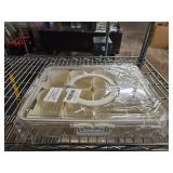 Patent Design Ribbed Snackle Box Container Snack Container Divided Serving Tray with Lid and Handle, 8 Divider Portable Snacklebox for Travel Beach for Charcuterie Veggie Fruit Candy,1 Pack