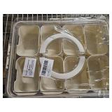 Patent Design Ribbed Snackle Box Container Snack Container Divided Serving Tray with Lid and Handle, 8 Divider Portable Snacklebox for Travel Beach for Charcuterie Veggie Fruit Candy,1 Pack