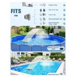 Pool Fountain-Integrated Spray Water Fountains for Above Ground and Inground Pools, 2-in-1 Adjustable Waterfall Pool Sprinkler Fountain, High-Pressure Swimming Pool Spray Fountains for Cooling, Grey