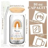 Skylety 10 Pack Employee Appreciation Gifts Bulk Thank You Gifts for Women 16 Oz Boho Glass Cups Farewell Gifts Inspirational Gifts Going Away Gift Birthday Wine Glasses for Friends Coworker Employee