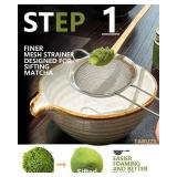 Matcha Whisk Set with Matcha Bowl, Matcha Bamboo Whisk, Scoop, Sifter, Matcha Whisk Holder Unique Gifts for Women Mom Her Girl Friend Home Kitchen Decor Gifts for Christmas, Birthday