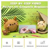 Y-times Crochet Kit for Beginners,DIY Sheep Crochet Kit,Learn to Crochet for Adults Kids,Cute Sheep Knitting Kit Supplies,Accessories Including Yarn Hook -with Step-by-Step Video Tutorials