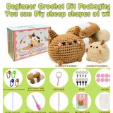 Y-times Crochet Kit for Beginners,DIY Sheep Crochet Kit,Learn to Crochet for Adults Kids,Cute Sheep Knitting Kit Supplies,Accessories Including Yarn Hook -with Step-by-Step Video Tutorials
