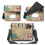 4 Nature Small Diaper Clutch Bag with Wipe Holder, Baby Diaper Bag Purse - Crossbody Diaper Bags For Women, Water Resistant Diaper Organizer Dispenser Pouches, Adjustable Cross Body Straps (Woodland)