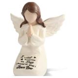 Praying Angel Figurine, Christian Gifts for Women, Baptism & First Communion Gifts for Girls, Prayer of Peace, 5" Angel Gift to Encourage Hope, Healing, and Tranquility (Beige)