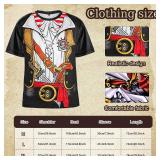 Sintege 5 Pcs Pirate Costume Set with Pirate T-Shirt,Hat, Eye Patch Earrings,Knife for Halloween Masquerade Cosplay