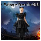 Halloween Costumes for Girls Black Girls Dress Halloween Cosplay Party Dress 4-6Y