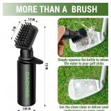 Pro Golf Club Cleaner Brush, Golf Water Brush with Lockable Retractor Clip & Squeeze Bottle for Easy Cleaning, 7.5 Inches - Hold 4 oz of Water, Golf Essentials Accessories for Men and Women