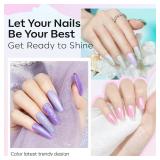 modelones Nail Polish Set, 6 Colors Shimmer Pearl Chrome White Pink Mermaid Purple Quick Dry Nail Polish Kit Fingernail Polish 2025 Manicure DIY Salon Home Gifts for Women Girl