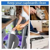 2 Pack Wooden Trash Foot Pull for Cabinet Drawer Hands Free Garbage Drawer Foot Pull Handle Pine Wood Touchless Opener for Full Overlay Cabinet Door Trash Bin(White)