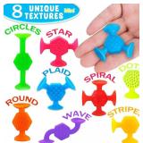 24 Pcs Bath Toys for Kids Ages 3+, Suction Cup Toys for Autistic Children, Stocking Stuffers Travel Window Stem Learning Toys, Bathtub Toys with Dinosaur Eggshell Storage