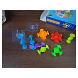 24 Pcs Bath Toys for Kids Ages 3+, Suction Cup Toys for Autistic Children, Stocking Stuffers Travel Window Stem Learning Toys, Bathtub Toys with Dinosaur Eggshell Storage