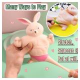 Squishy Rabbit Toy,Squeeze Toy, Stretchy Glue-Sand Filled Rubber Rabbit,Stress Relief Toy and Adults for Anxiety, and Autism, Muscle Animal Figure Toys for,Gift for Christmas, (Pink Edition)