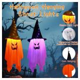 2PCS Halloween Decorations, 42"x14" Glowing Ghost Outdoor/Indoor Lights with 8 Lighting Modes, Waterproof Battery Case for Garden, Yard, Haunted Halloween Party (Large Standing Ghost)