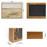 Roslynity Framed Canvas Wall Art Vintage Print Oil Paintings Meadow Landscape Summer Country Soft Green Pastel Retro Aesthetic Artwork for Home Living Room Bathroom Nursery Wall Decor (12"x16")