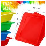 Jetec 24 Pcs Plastic Art Trays 11.4 x 8.6 Inch Multicolor Activity Art Serving Trays Bulk for Classroom and Crafts Organizer, DIY Projects, Painting, Beads, Organizing Supply