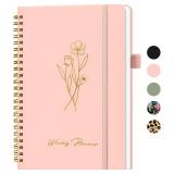 Undated Weekly Planner, Weekly To Do List Notebook with Goal & Habit Tracker Organizer, A5 Weekly Planner Notebook with Spiral Binding, 6.1" x 8.2" - Rosy