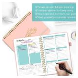 Undated Weekly Planner, Weekly To Do List Notebook with Goal & Habit Tracker Organizer, A5 Weekly Planner Notebook with Spiral Binding, 6.1" x 8.2" - Rosy