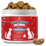 Premium Glucosamine Chewable for Dogs - Hip & Joint Supplement Dog Chews with Chondroitin MSM Omega-3 Support Mobiltiy and Joint Pain Comfort Improve Flexibility, Beef Flavor 100 Soft Treats