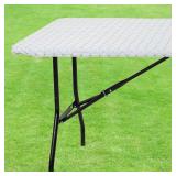 moty Folding Table Cover, Polyester Fitted Waterproof Outdoor Tablecloth Protector with Elastic for Rectangle Picnic Tables Washable for Patio Camping