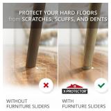 Chair Glides X-PROTECTOR   16 PCS 1" Furniture Glides   Screw-On Chair Sliders   Premium Chair Leg Floor Protectors   Slide Furniture Effortlessly on All Floor Types with  Small Furniture Sliders! (2)