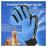 Pet Grooming Glove for Simple Easy Mess-Free Grooming, Grooming Mitt For Dogs, Cats, Rabbits, Horses, Long/Short/Curly/Straight Hair, Pet Hair Gloves For Pet Hair Removal, Easy Clean up(2)