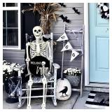 Halloween Decorations Wreath Halloween Skull Welcome Door Sign Front for Door Decoration, Rustic Wooden Holiday Decor for Front Door Porch Window Wall Farmhouse Indoor Outdoor