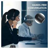 Bluetooth Headset, Wireless Headphone with Microphone, On Ear Bluetooth with USB Dongle for Office Call Center Skype Zoom Meeting Online Class (KH113M)